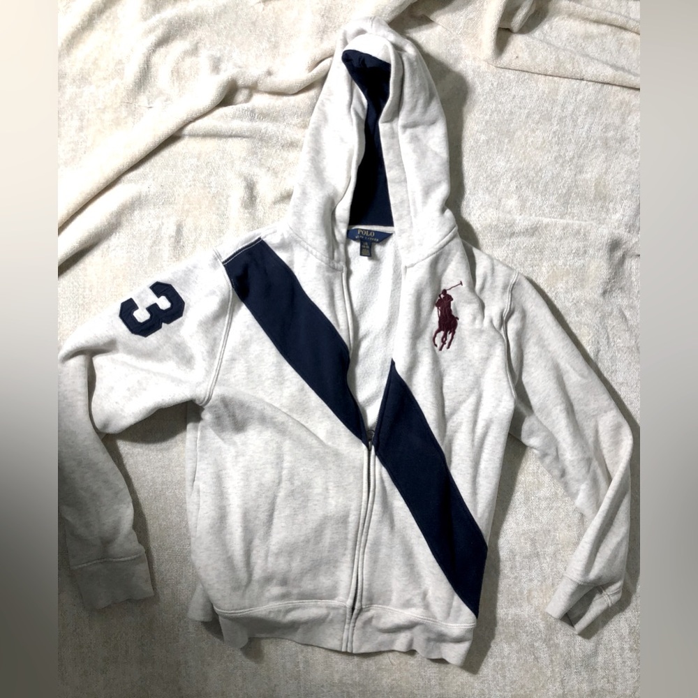 Kids Polo zip up hoodie size Large 14/16